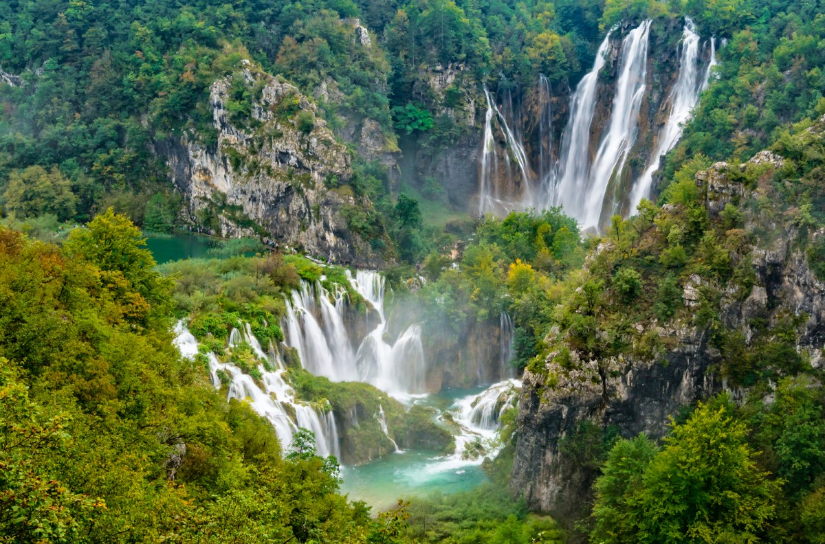 A big waterfall in Plitvice NP, Croatia