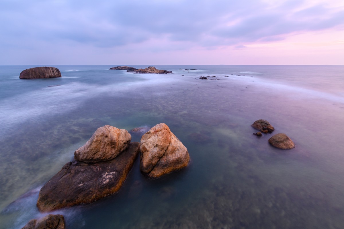 Purple colours after sunset in Galle, Sri Lanka